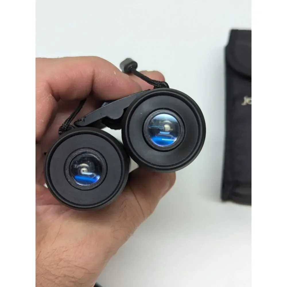 Johnson & Murphy 10 x 25 288ft/ 1000 YDS. Black Compact Folding Binoculars +Case